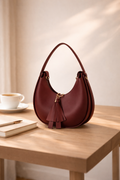 Luna Curve Shoulder Bag – Burgundy